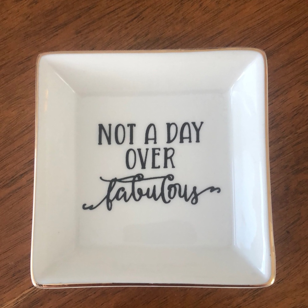 Great 40th/50th Birthday Gift. Ceramic Jewelry Tray with gift box.